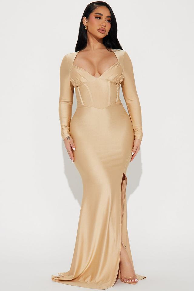 Royalty Maxi Dress - Gold Product Image