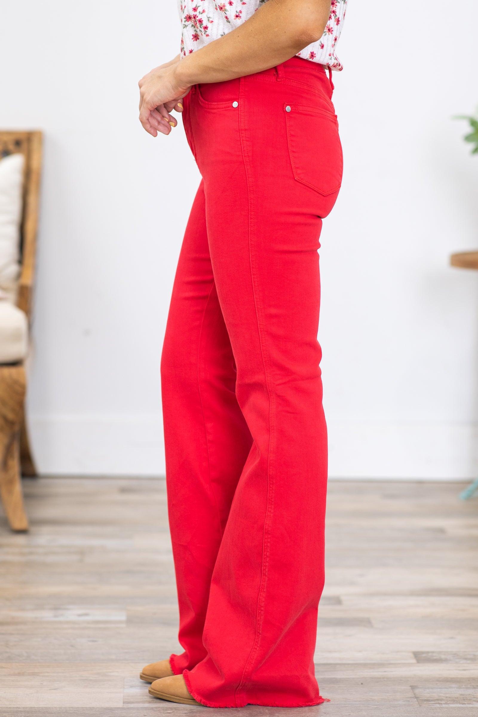 Judy Blue Red Garment Dyed Tummy Control Jeans Product Image