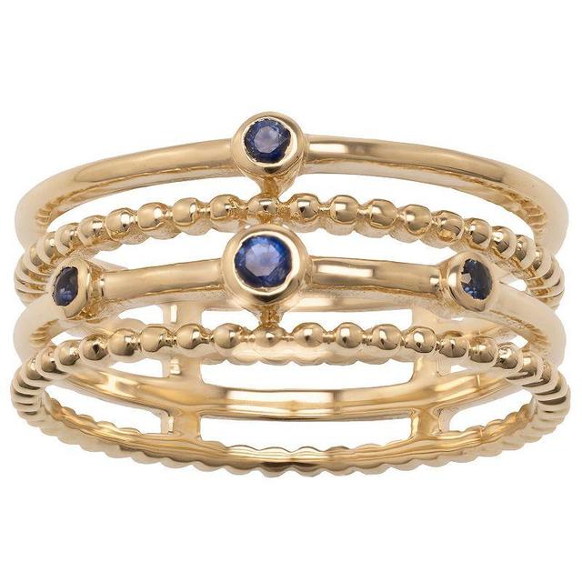 Gemistry 14k Gold Blue Sapphire Stack Ring, Womens Product Image