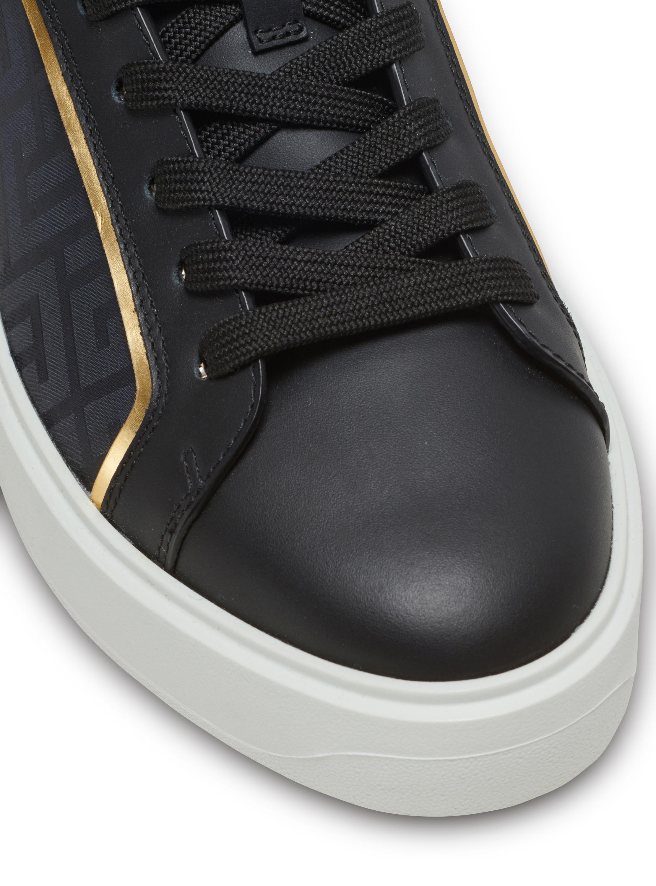 B-Court monogrammed nylon and leather sneakers Product Image