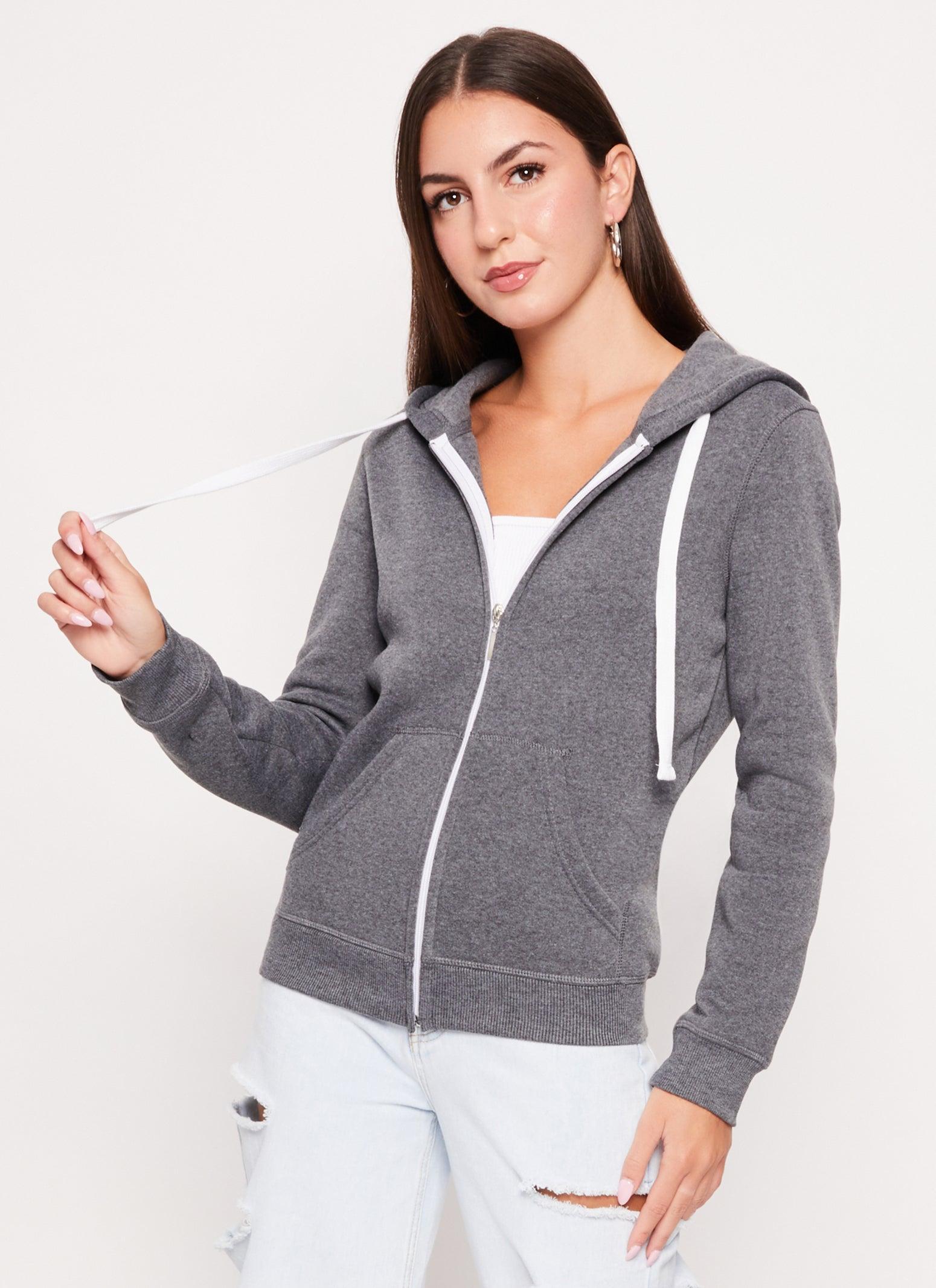 Womens Basic Zip Front Hoodie Product Image