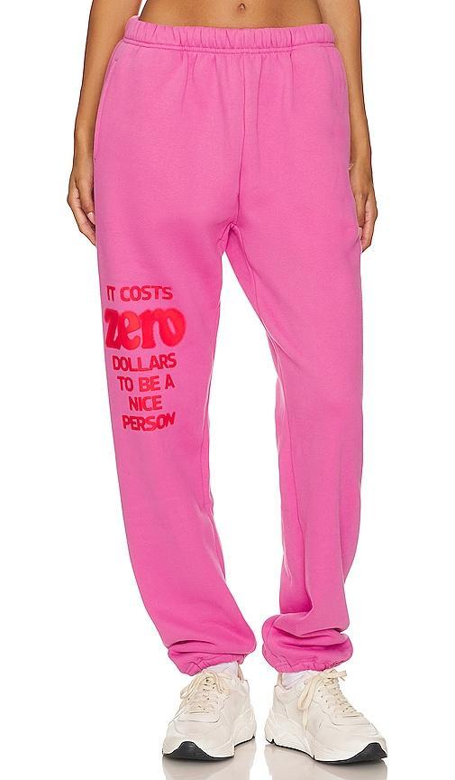 The Mayfair Group It Costs $0 Sweatpants in Pink. - size XS (also in L/XL, M/L) Product Image