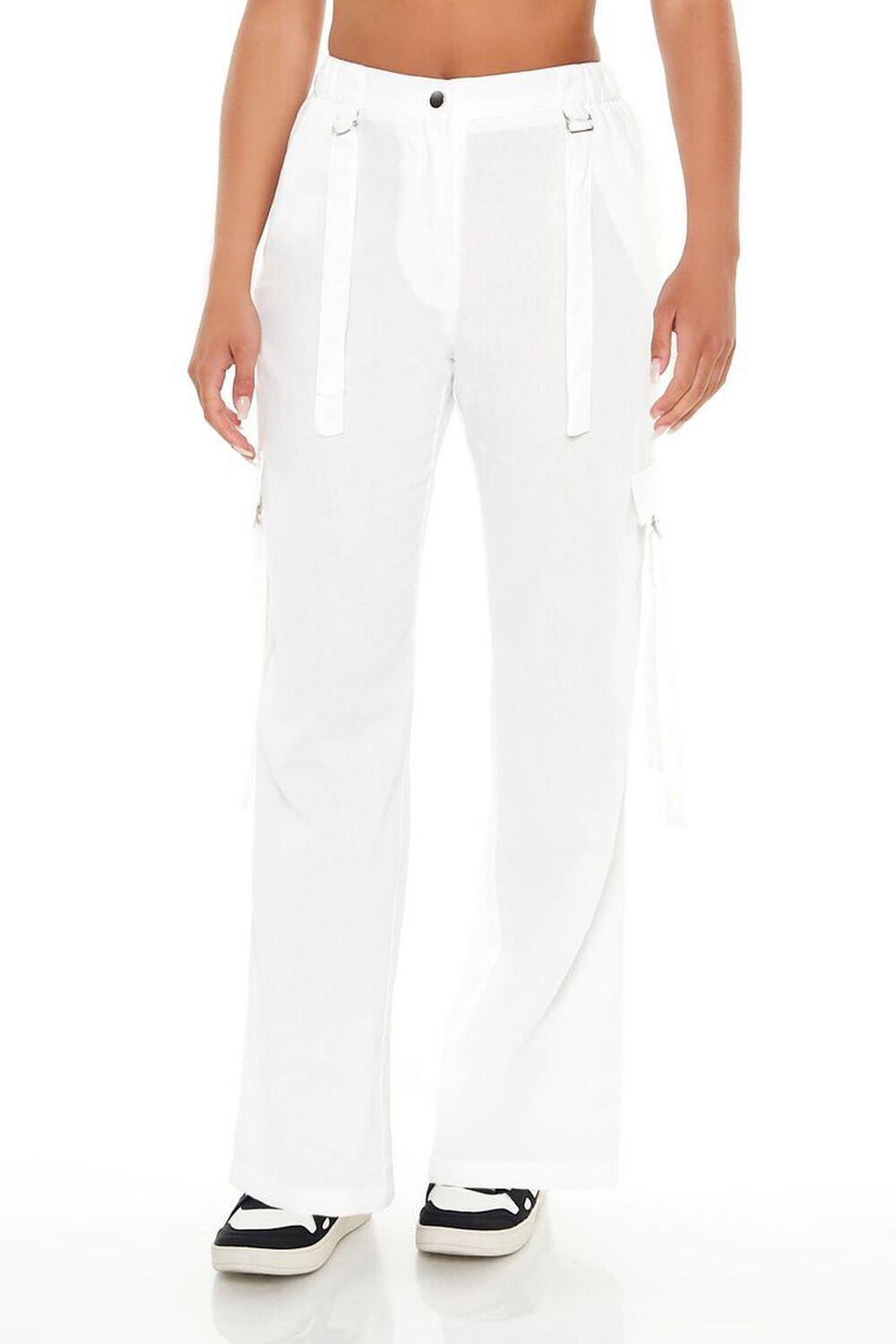 Wide-Leg Utility Cargo Pants | Forever 21 Product Image