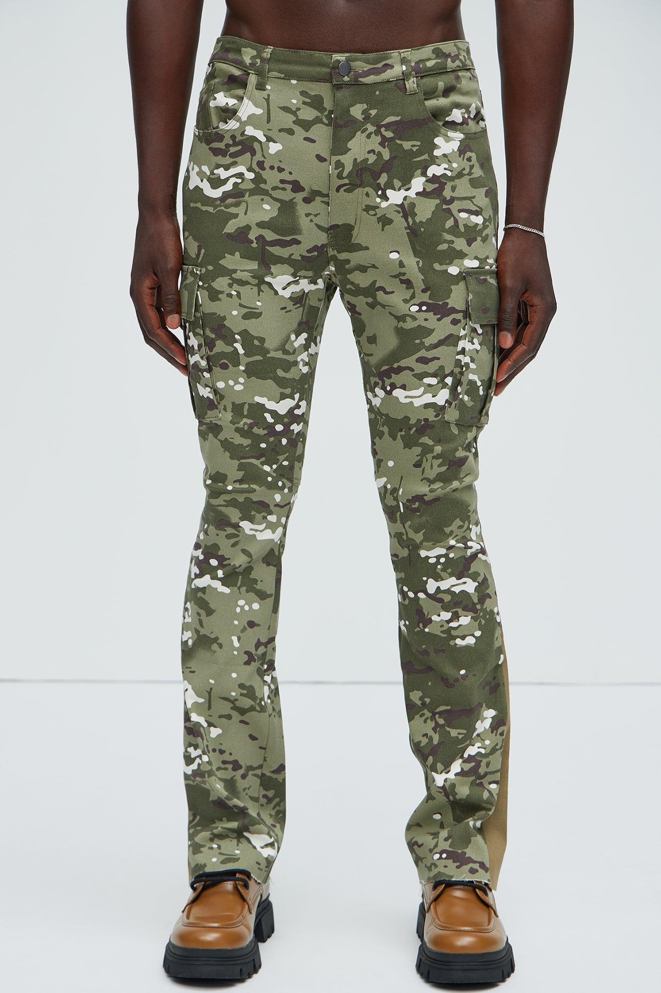 All Over Print Stacked Twill Flare Pant - Camouflage Product Image