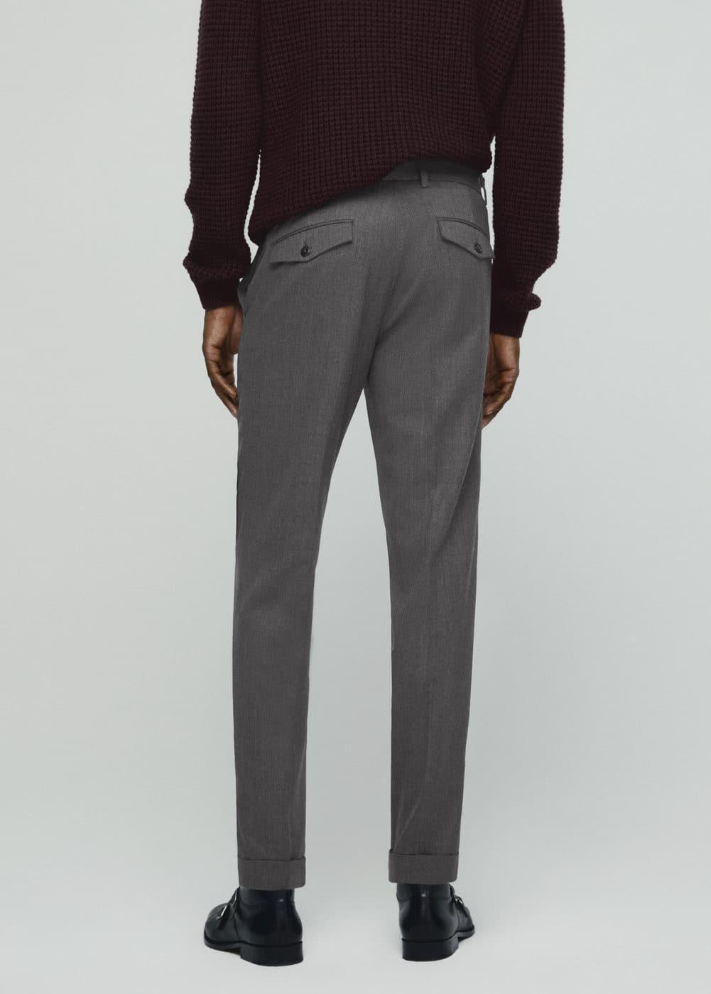 MANGO MAN - Pleat detail wool pants greyMen Product Image