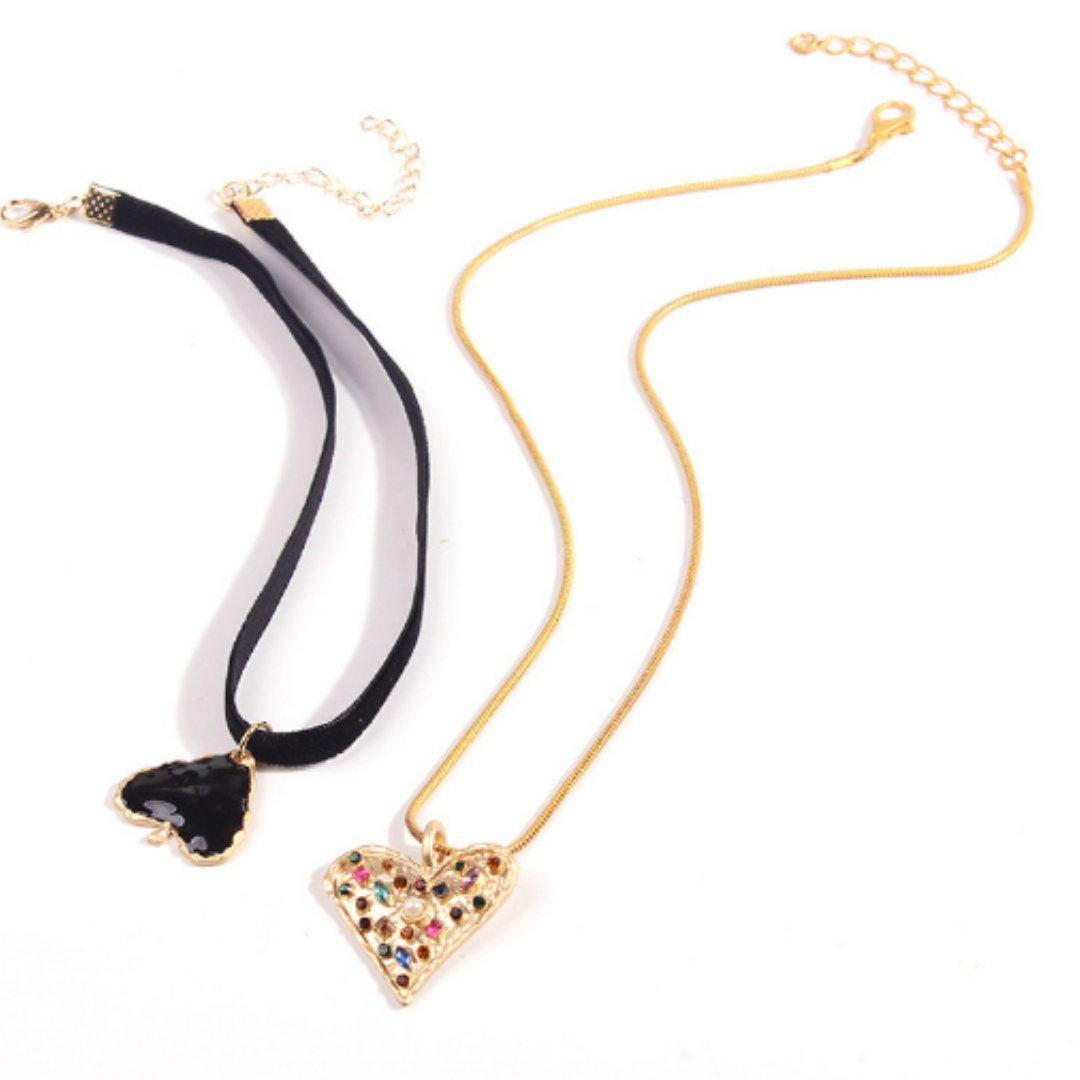 Spade & Heart Necklace Set Product Image