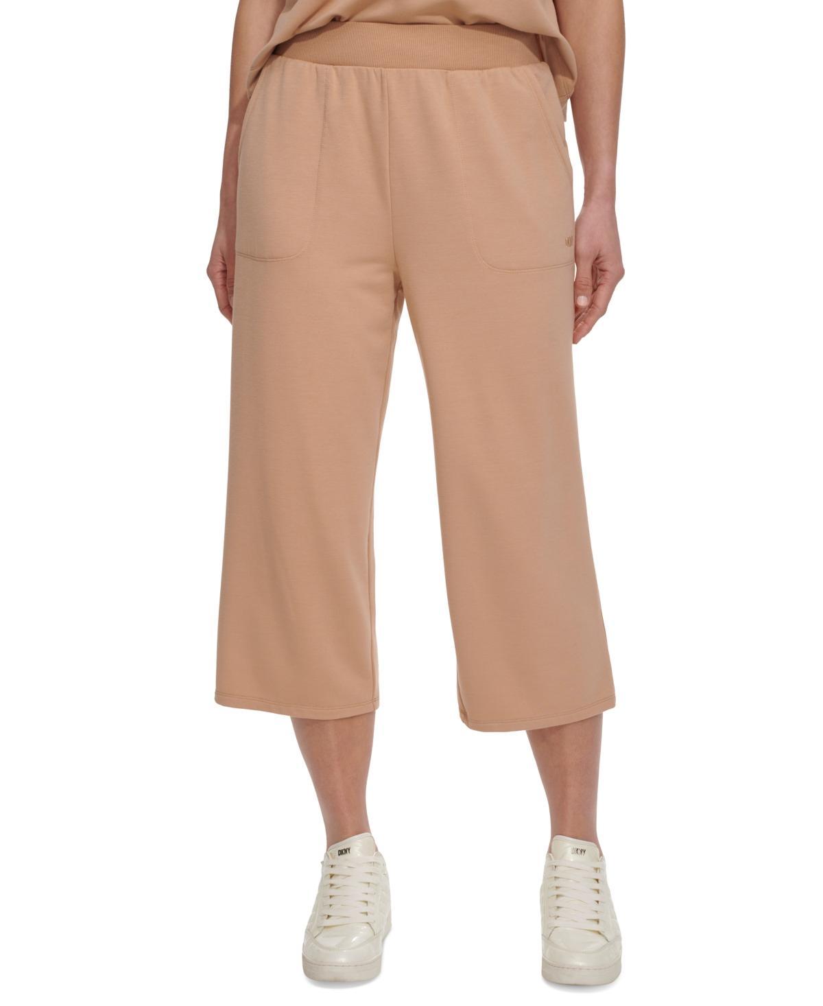 Dkny Sport Womens High-Rise Cropped Wide-Leg Pants Product Image