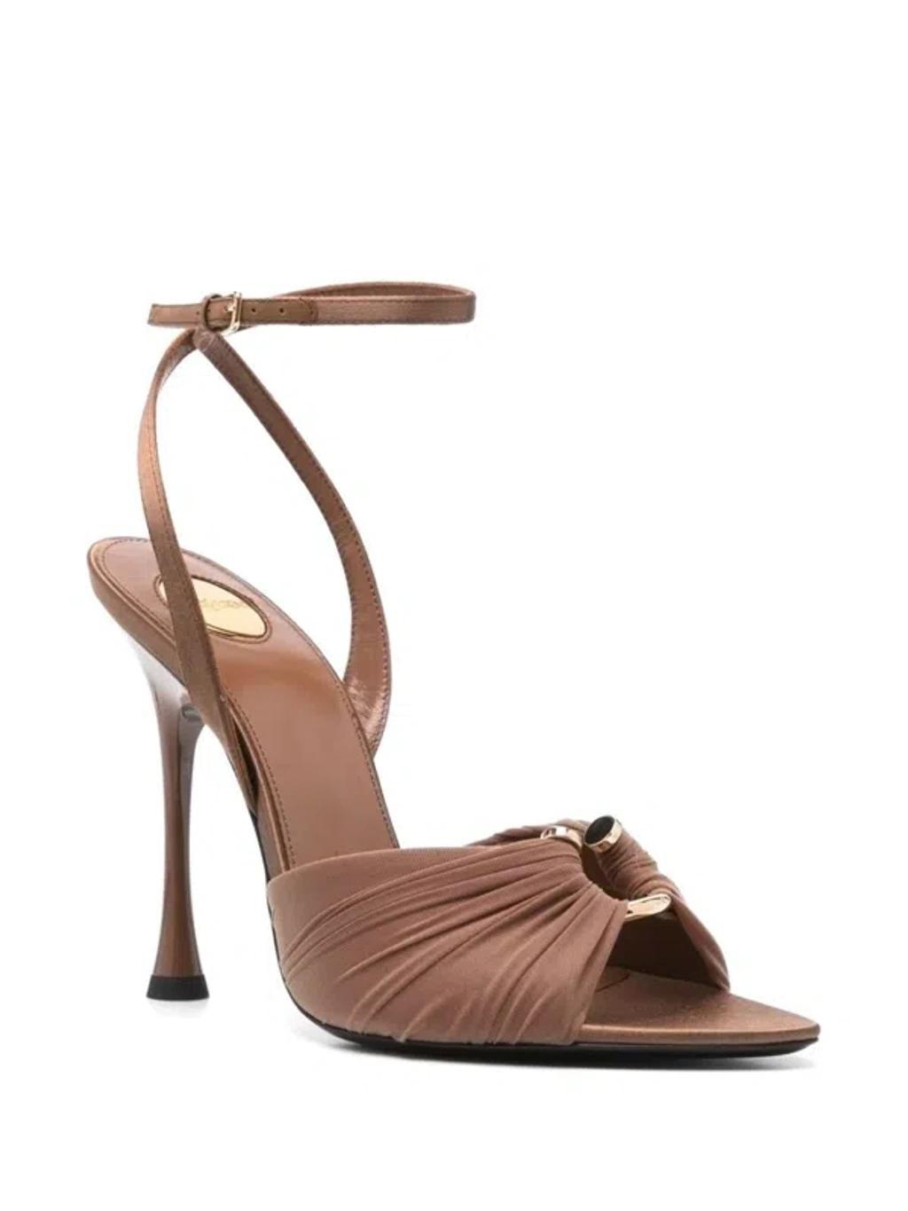 SAINT LAURENT 110mm Lola Sandals In Brown Product Image