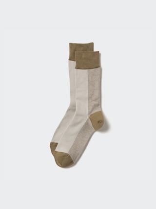 Mens Colorblock Socks Brown US8-US11 UNIQLO US Product Image