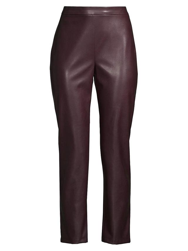 Womens Vegan Leather Crop Pants Product Image