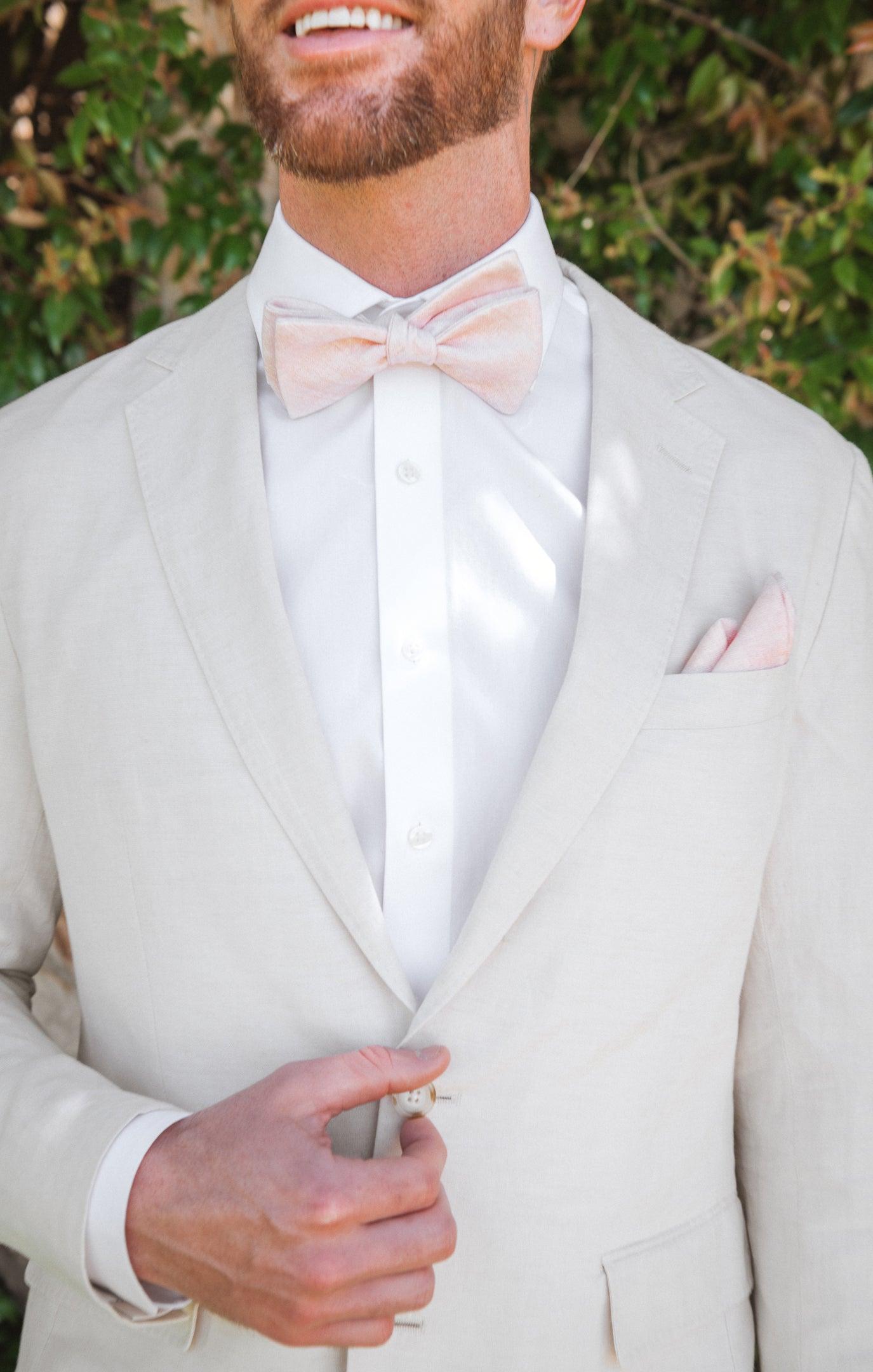 Josh Bow Tie ~ Dusty Blush Linen Product Image