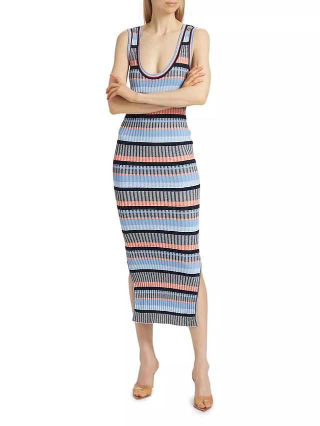 Fabiana Striped Rib-Knit Midi-Dress Product Image