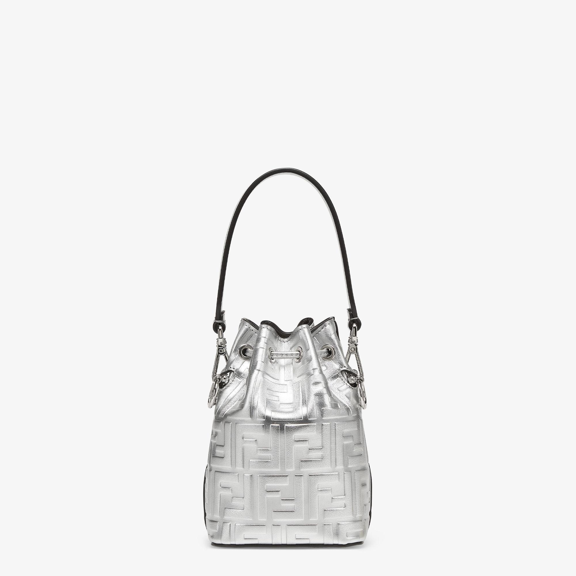 Mon TresorSilver leather mini bag with FF motif Product Image