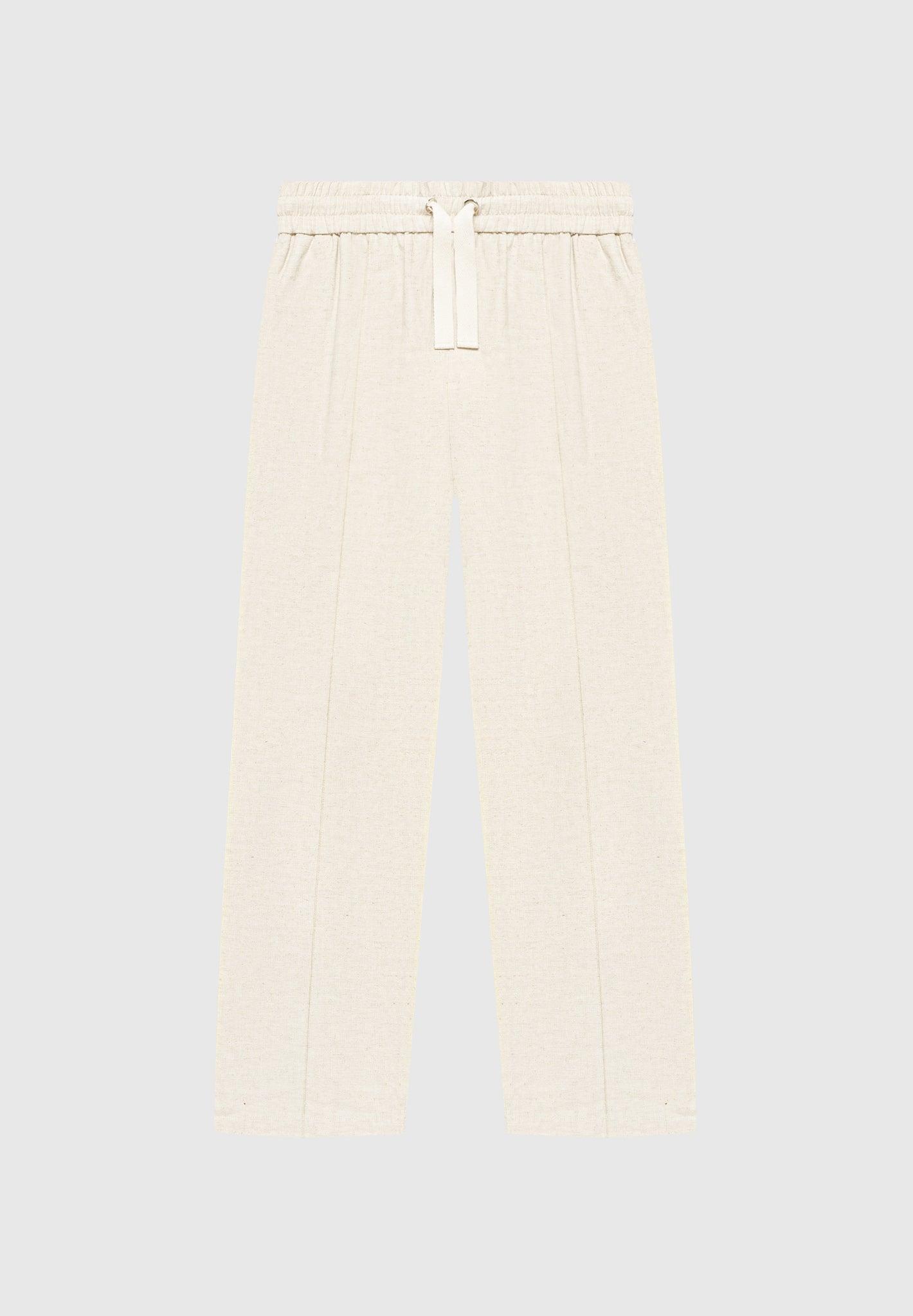 Linen Pintuck Trousers - Natural Male Product Image