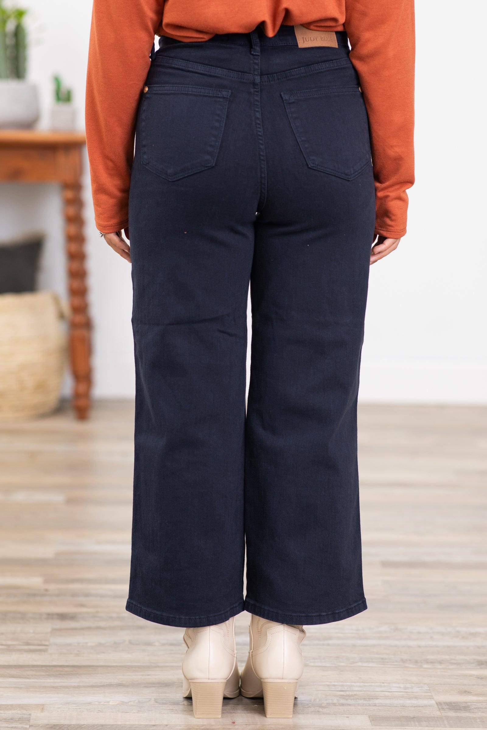 Judy Blue Navy Wide Leg Tummy Control Jeans Product Image