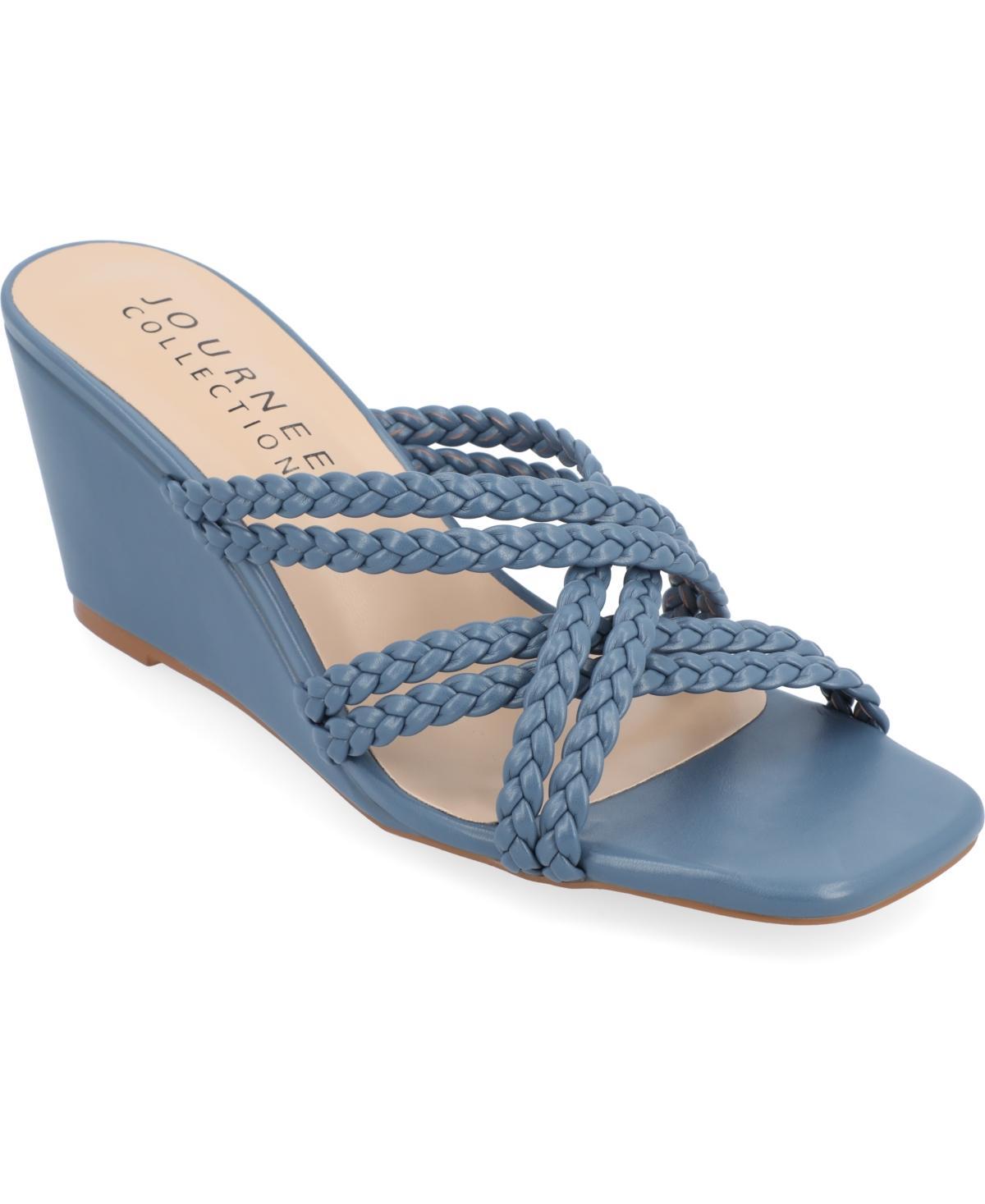 Journee Collection Womens Baylen Strappy Braided Wedge Sandals Product Image