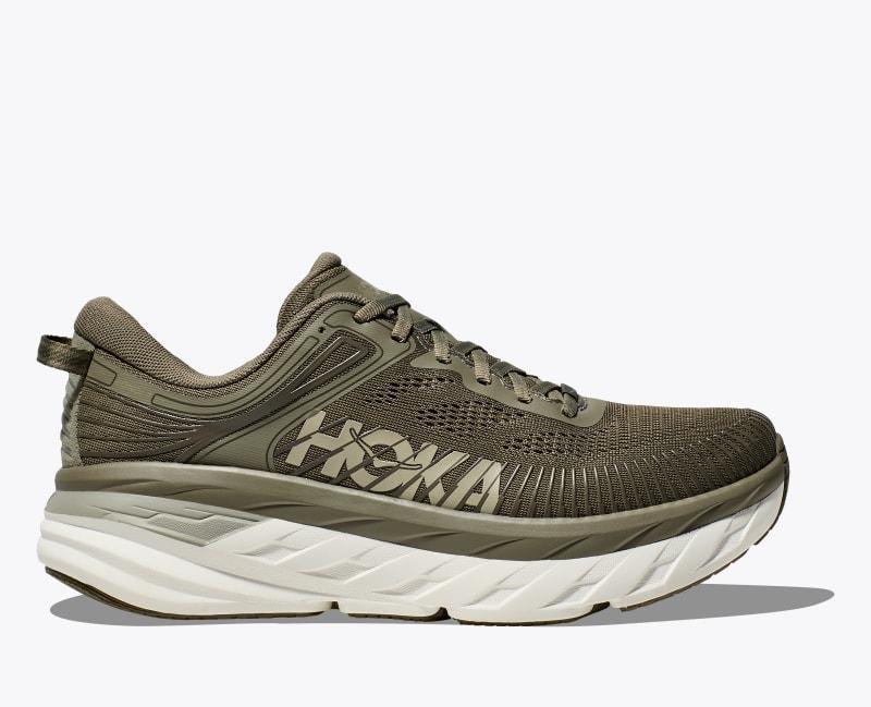 HOKA Mens Bondi 7 Shoes in Harbor Mist/White, Size 16 Product Image