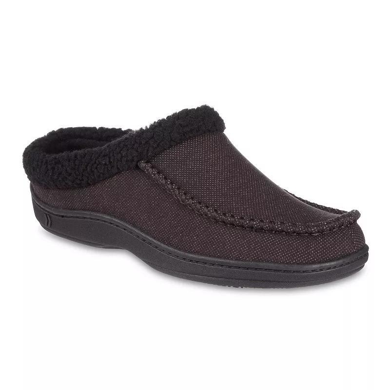 Mens isotoner Lewis Recycled Fleece Lining Memory Foam Clog Slippers Product Image