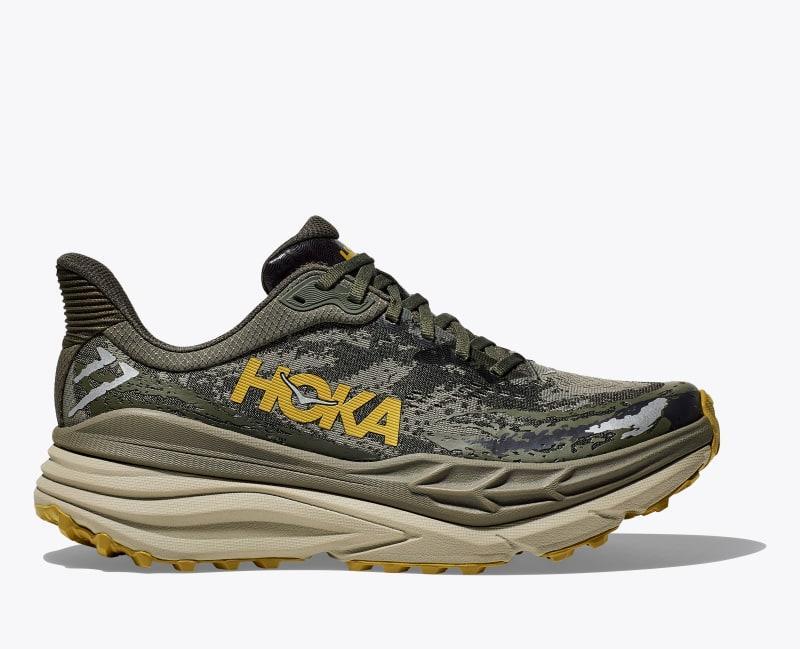 HOKA Mens Stinson 7 Shoes in Olive Haze/Forest Cover, Size 7.5 Product Image