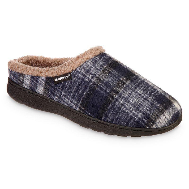 isotoner Advanced Memory Foam Plaid Berkley Hoodback ECO Comfort Mens Slippers Product Image