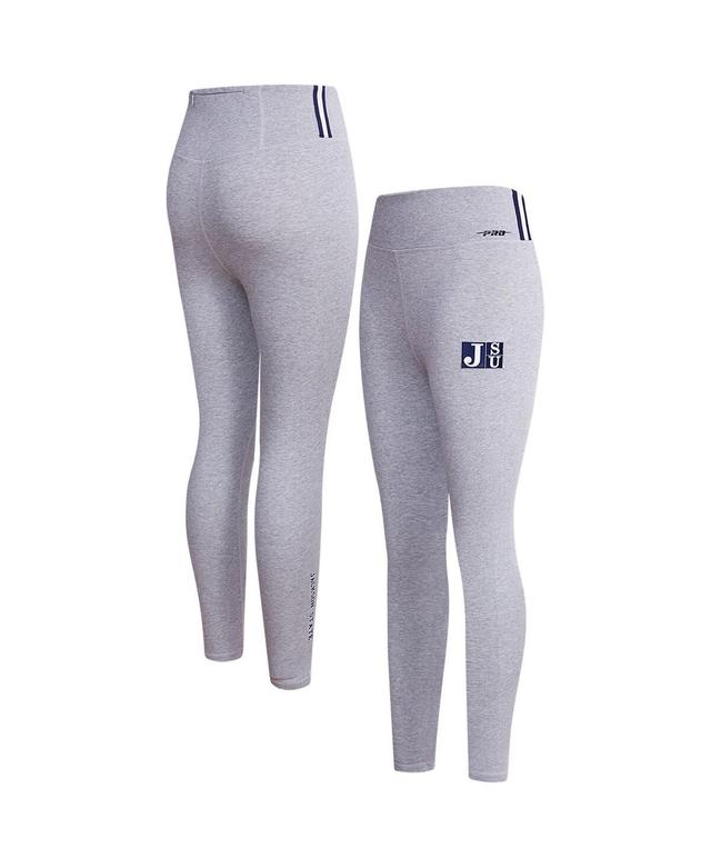 Womens Pro Standard Heather Gray Jackson State Tigers Classic 3-Hit Jersey Leggings Product Image