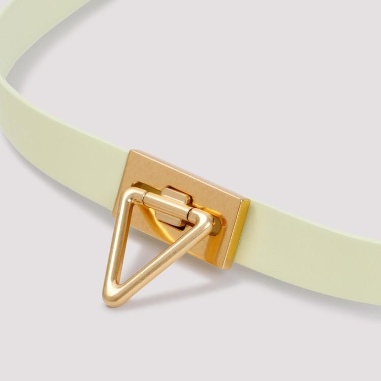 Triangle-buckle Leather Belt In Yellow Product Image