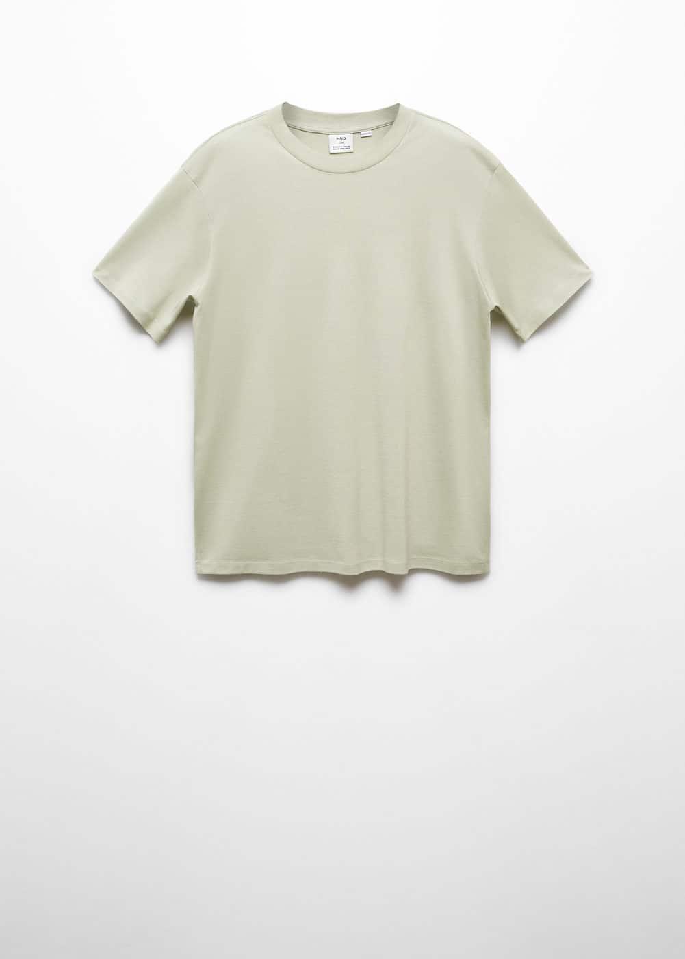 MANGO MAN - Mercerized regular-fit t-shirt pastel greenMen Product Image