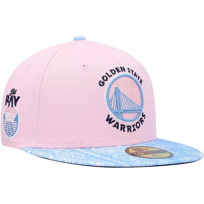 Mens New Era /Light Blue Golden State Warriors Paisley Visor 59FIFTY Fitted Hat Product Image