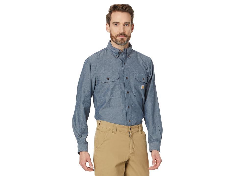 Carhartt Loose Fit Midweight Chambray Long Sleeve Shirt Chambray) Men's Clothing Product Image