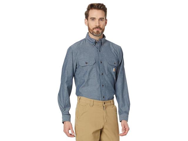 Carhartt Loose Fit Midweight Chambray Long Sleeve Shirt Chambray) Men's Clothing Product Image