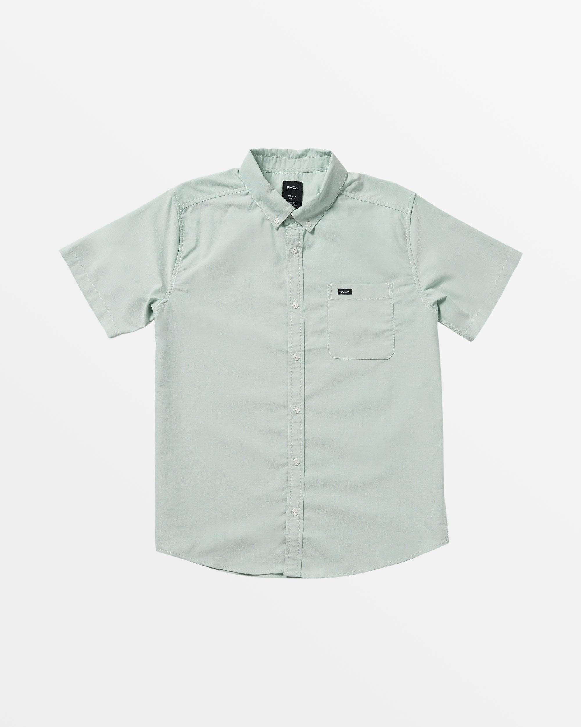 That'll Do Stretch Short Sleeve Woven Shirt - Green Haze Product Image