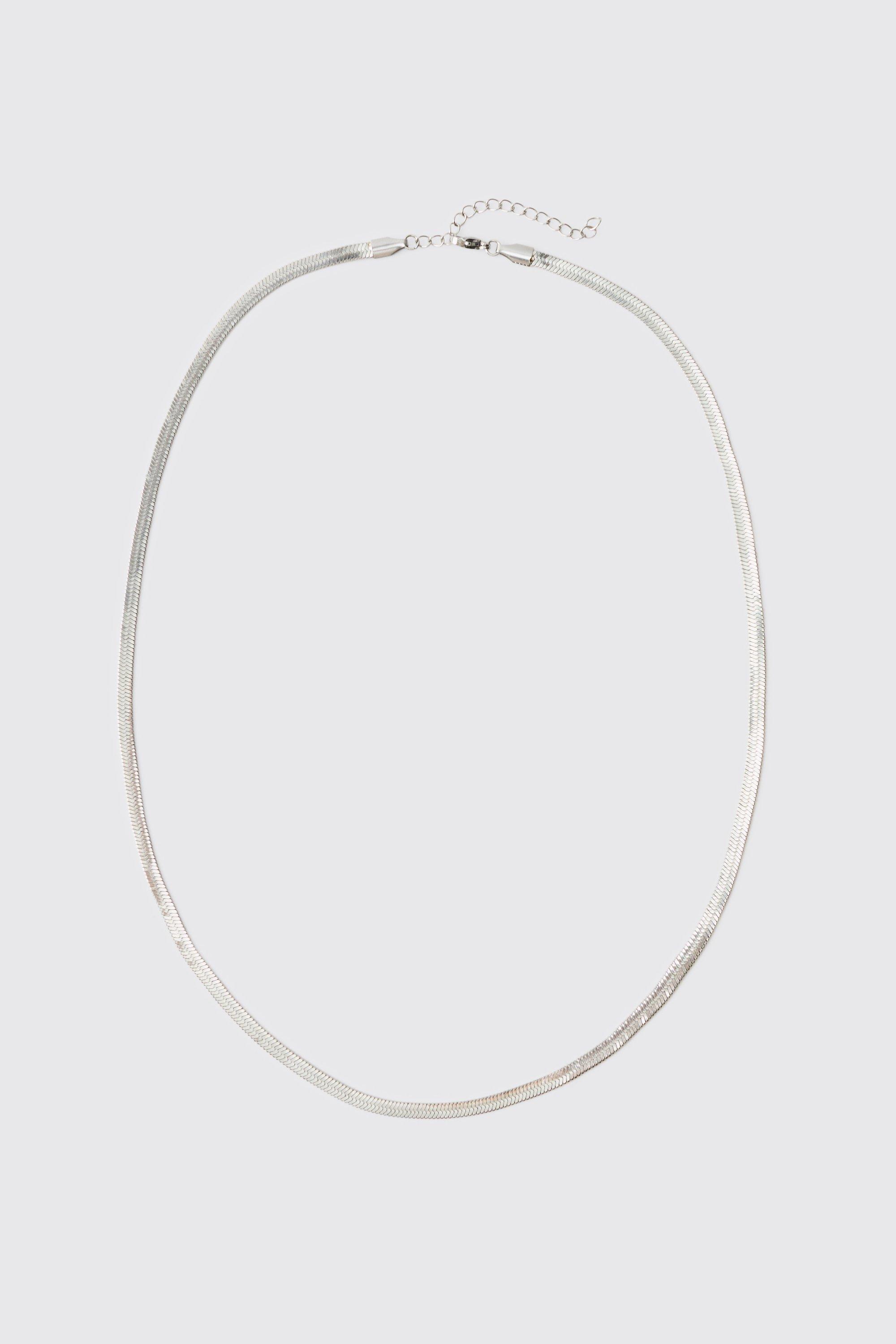 Silver Zip Necklace | boohooMAN USA Product Image