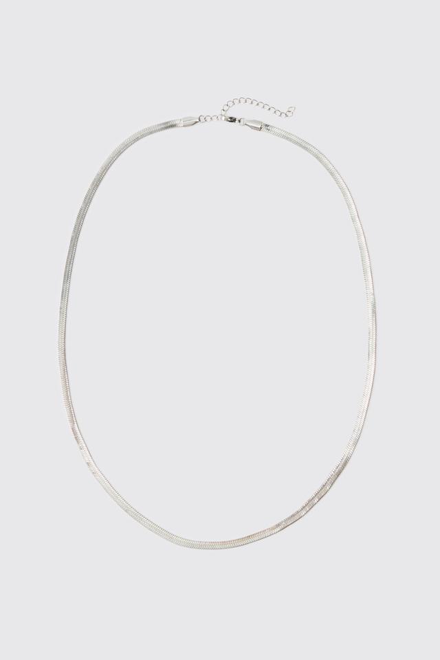 Silver Zip Necklace | boohooMAN USA Product Image