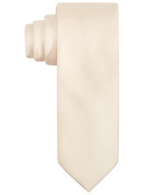 Tayion Collection Mens Crimson Solid Tie - Cream Product Image