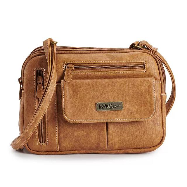 Womens MultiSac Zippy Crossbody Bag, Brown Product Image