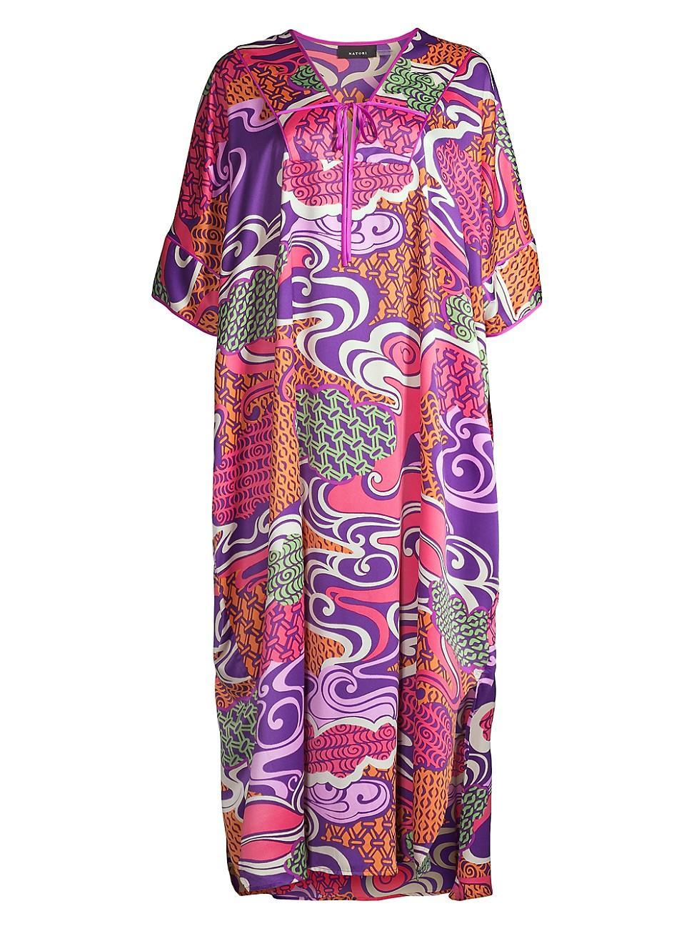 Womens Uzu Printed Charmeuse Caftan Product Image