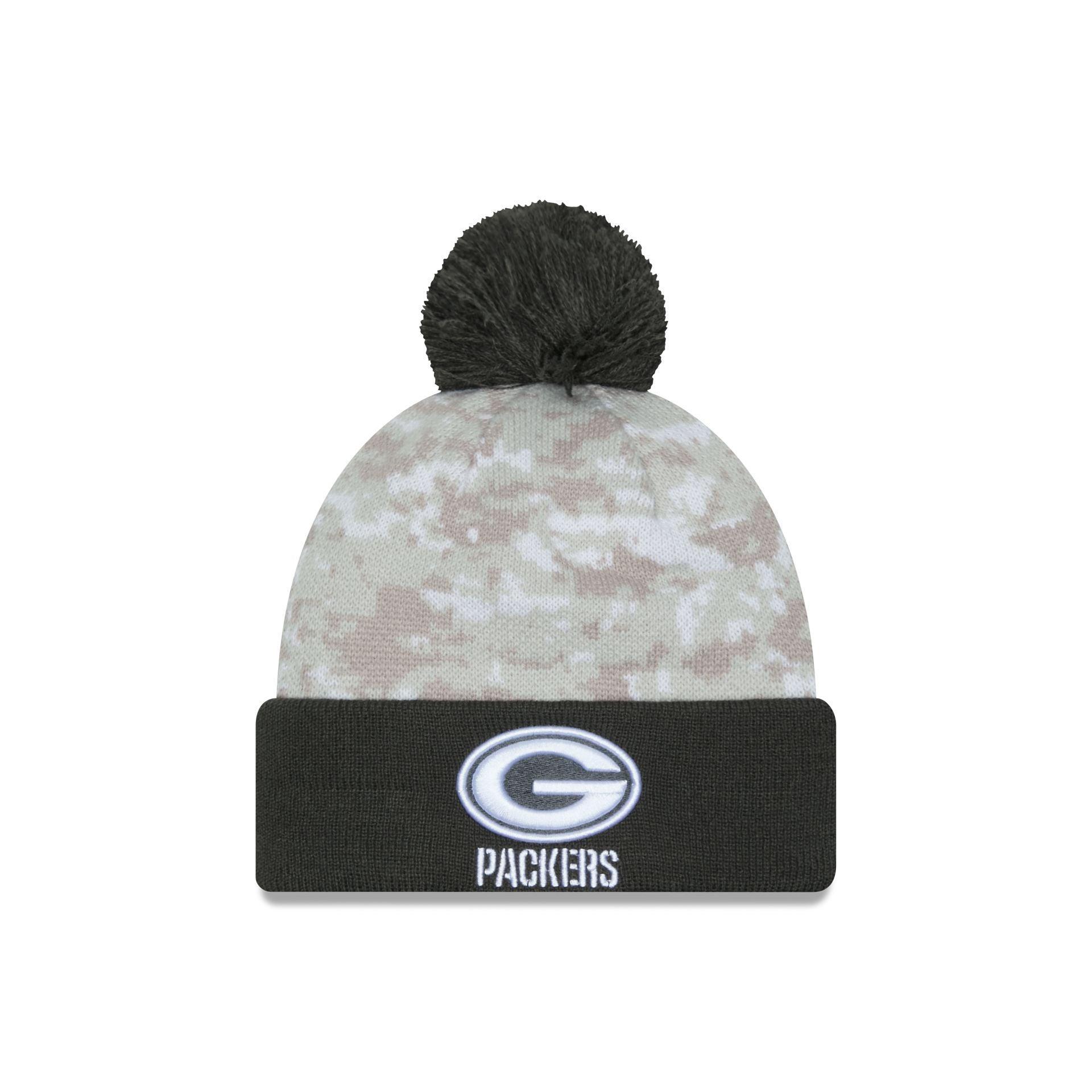 Green Bay Packers 2024 Salute to Service Pom Knit Hat Male Product Image