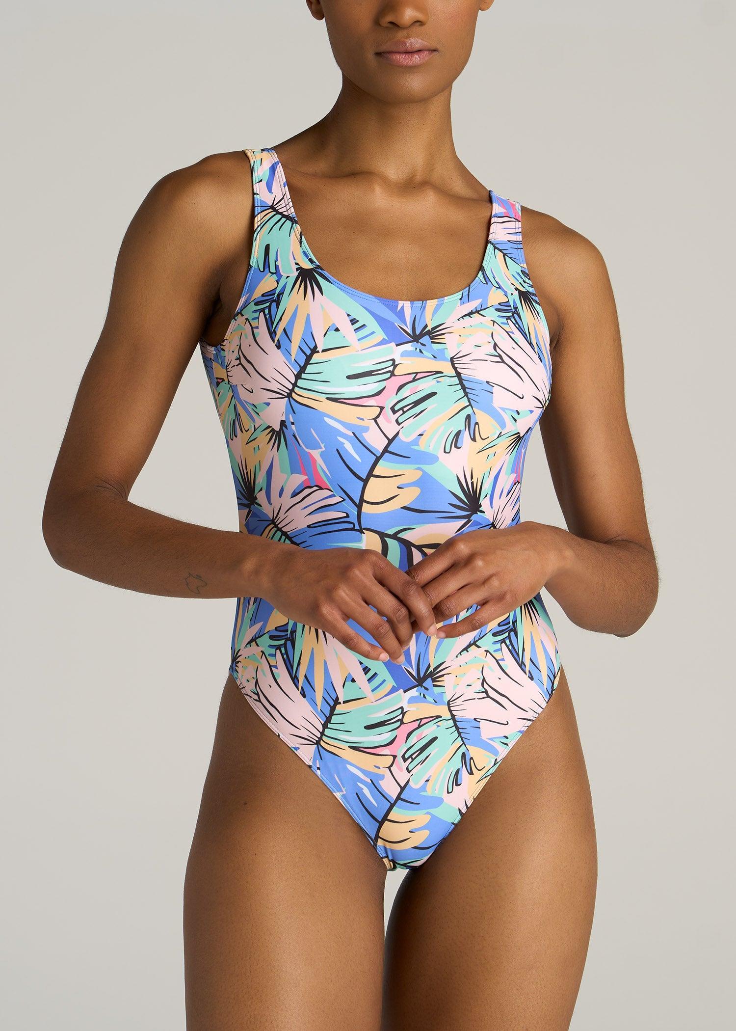 Women's Tall One-Piece Swimsuit in Abstract Tropical Product Image