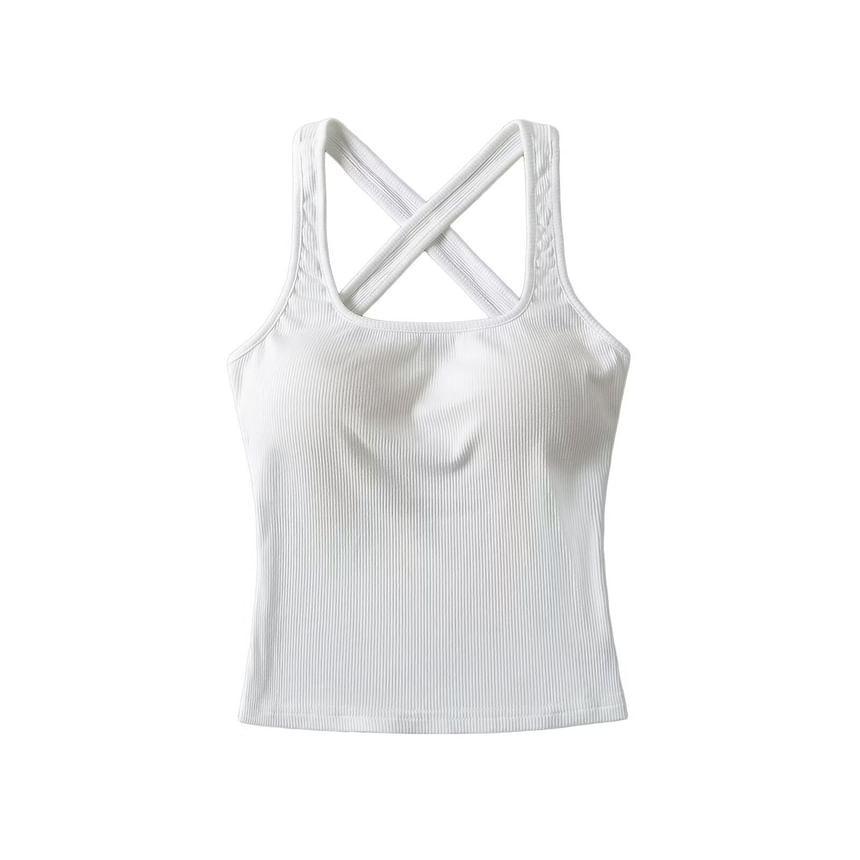 Plain Open Back Cross Strap Tank Top product image