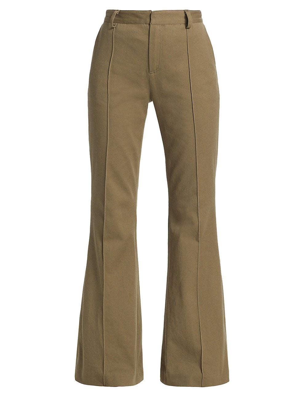 Womens Cotton-Blend Twill Flare Pants Product Image