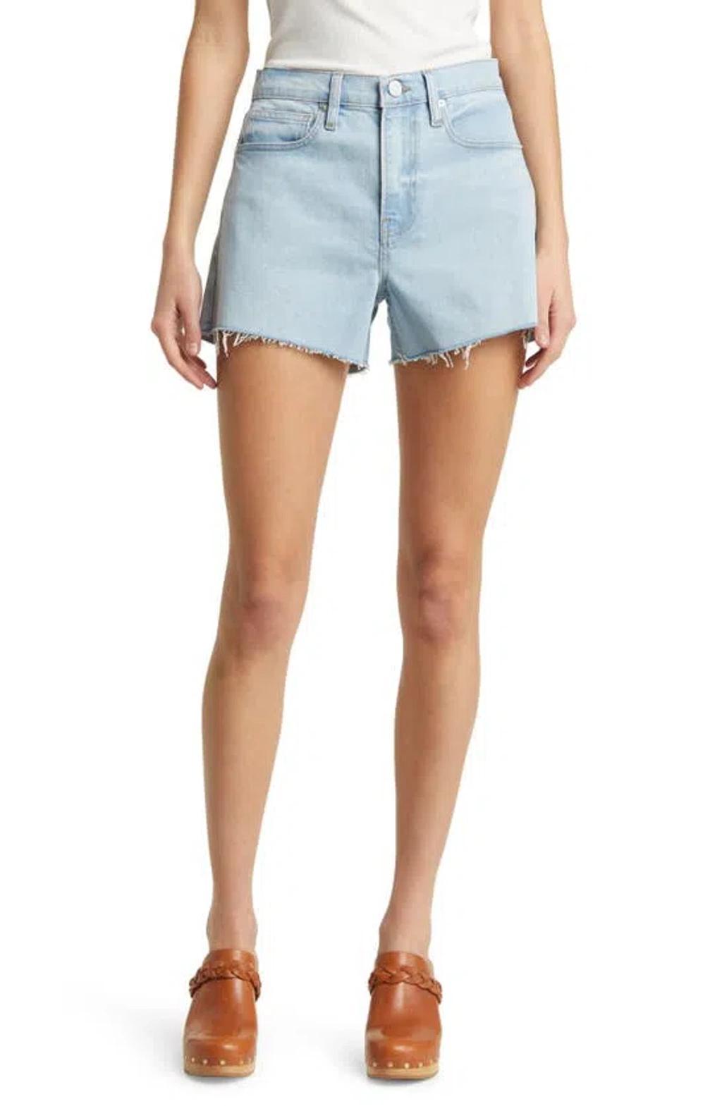 FRAME Women's Le Brigette High-rise Cut-off Stretch Jean Shorts In Soap Product Image