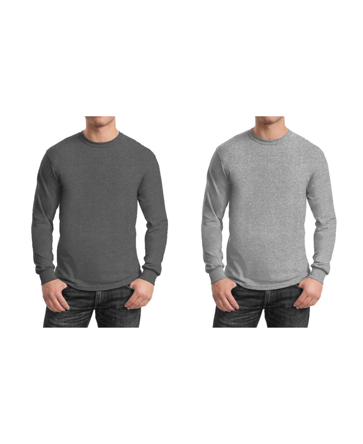 Galaxy By Harvic Mens 2-Pack Egyptian Cotton-Blend Long Sleeve Crew Neck Tee - Navy Product Image