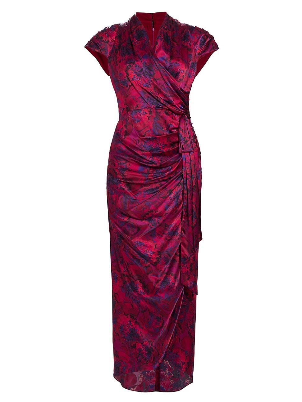 Womens Gail Silk Faux-Wrap Midi-Dress Product Image