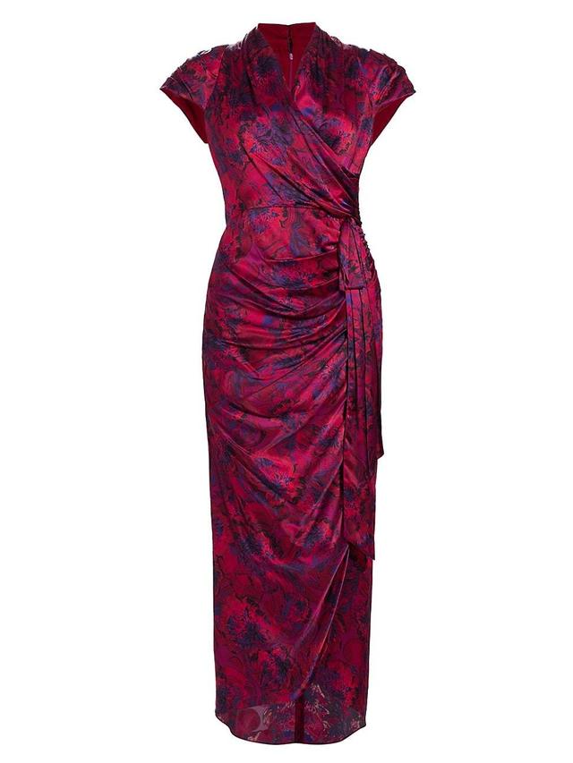 Womens Gail Silk Faux-Wrap Midi-Dress Product Image