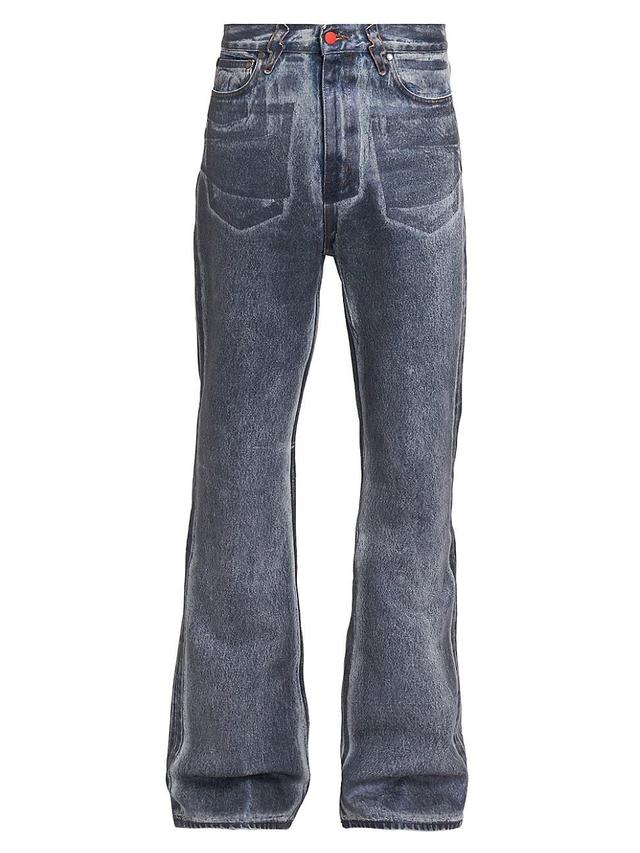 Mens Distressed Flare Jeans Product Image