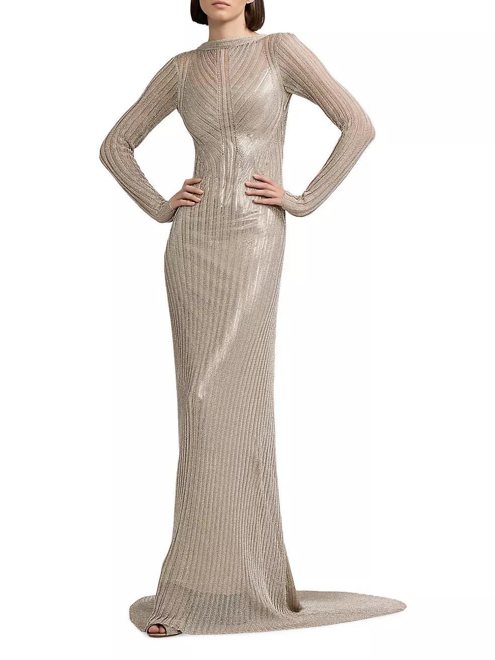 Metallic Knit Gown Product Image