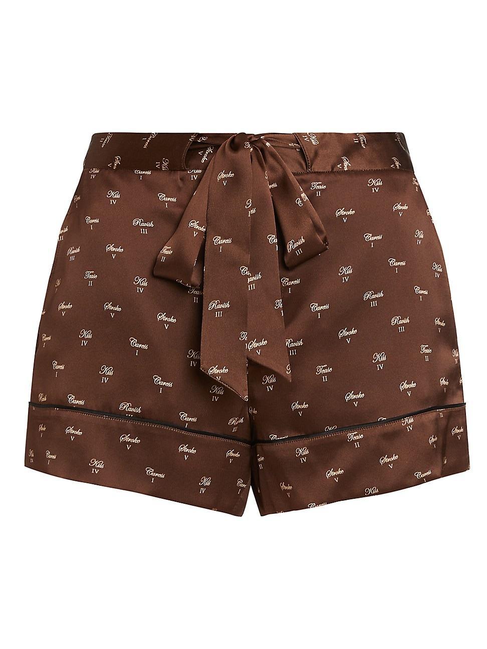 Womens Kiki Silk Tie-Up Lounge Shorts Product Image