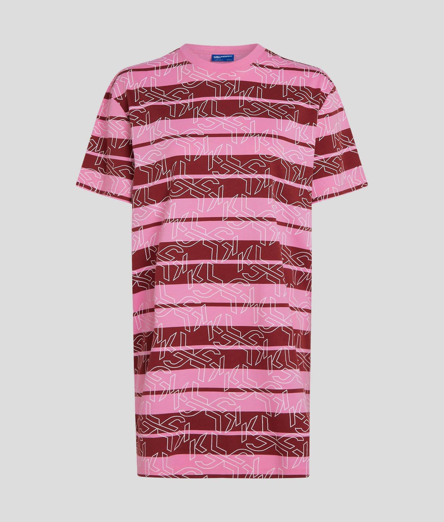 KLJ MONOGRAM STRIPED T-SHIRT DRESS Product Image