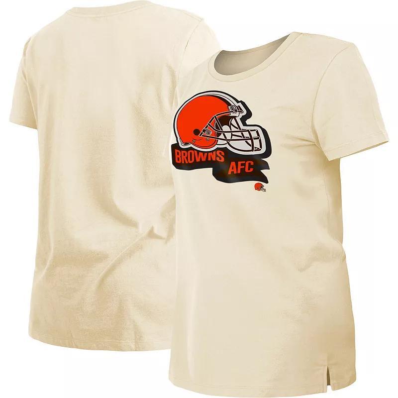 Womens New Era Cream Cleveland Browns Chrome Sideline T-Shirt Product Image