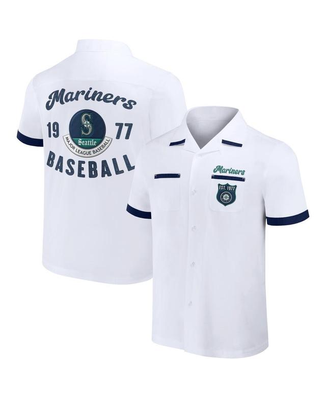 Mens Darius Rucker Collection by Fanatics White Seattle Mariners Bowling Button-Up Shirt Product Image